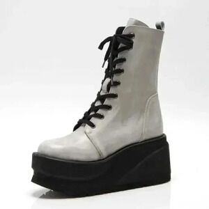 NWT Free People Nella Platform Lace Up Boots / Phantom